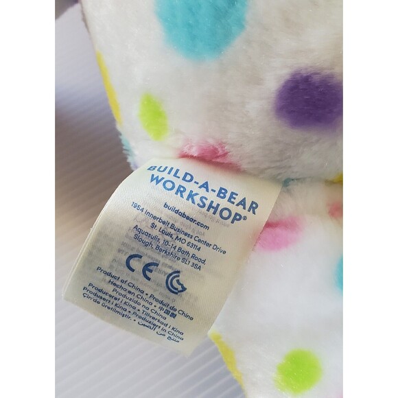 Build A Bear Spotty Dotty Bunny Rabbit 16" White Polka Dot Plush BAB Easter EUC - Picture 5 of 8